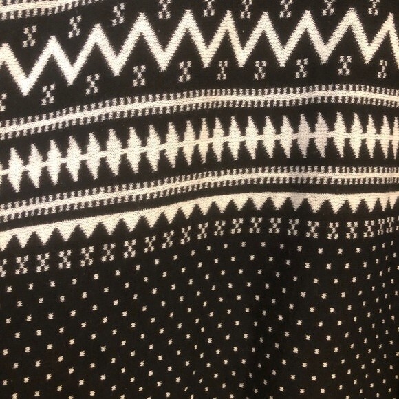 QUIKSILVER X-Small / Small Black White Open Cardigan Fringe Aztec Polka Dot Cozy - Picture 8 of 9
